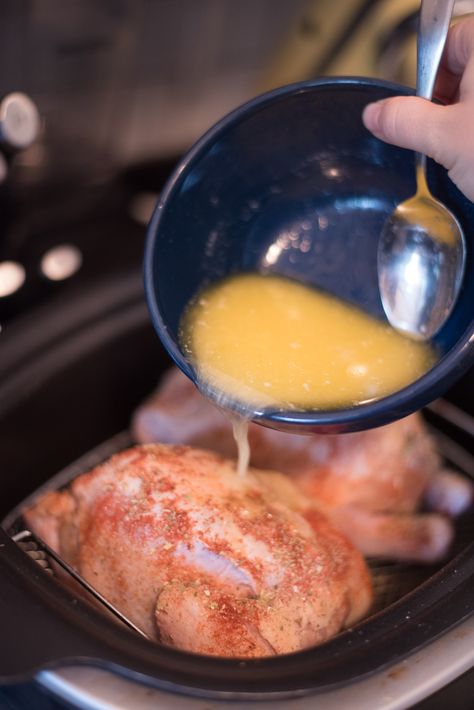 Easy Slow Cooker Cornish Game Hens - a great alternative to turkey! Crockpot Cornish Hens Slow Cooker, Crock Pot Cornish Hens, Cornish Game Hen Recipes Crockpot, Crockpot Cornish Hen Recipe, Cornish Hen Recipe Crockpot, Crockpot Cornish Hens, Cornish Hen Crock Pot Recipe, Cornish Hens Crockpot, Slow Cooker Cornish Hen