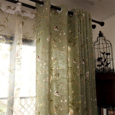 Katie Glaister's London house is a masterclass in adding personality Bird Curtains, Extra Long Curtains, Balloon Curtains, Handmade Curtains, Geometric Curtains, Curtain Length, Long Curtains, Curtains Width, Green Curtains