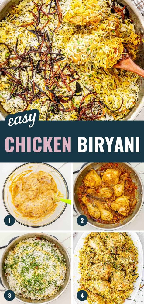 Discover the magic of homemade Chicken Biryani! 🍗✨ A symphony of aromatic spices and tender chicken, perfect for spicing up your dinner routine. Easy, flavorful, and utterly satisfying. #ChickenBiryani #EasyDinners Chicken Indian Food, Chicken Biryani Recipes, Ramadan Meals, Homemade Biryani, Pakistani Chicken Recipes, Easy Chicken Biryani, Easy Chicken Biryani Recipe, Easy Biryani, Biryani Recipes