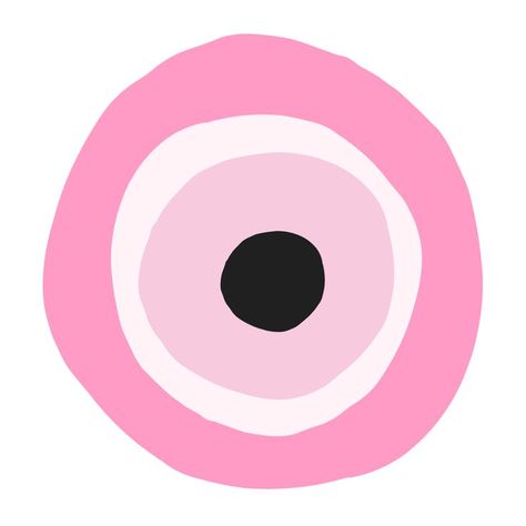 Turkish Eye, Evil Eye, Pink, White