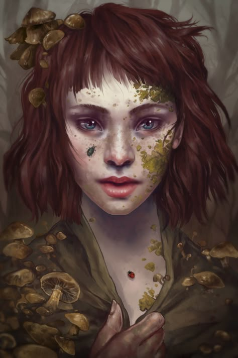 Spore Druid, Dnd Character Ideas, Fantasy Portraits, Dungeons And Dragons Characters, Dnd Art, Rpg Characters, Fantasy Rpg, Fantasy Inspiration, Dnd Characters