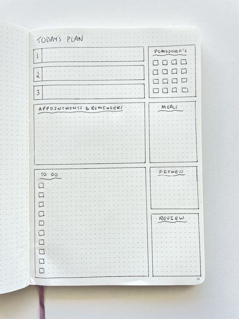 7 Bullet journal daily spreads to try this week Daily Log Bullet Journal Layout, Daily Planner Bullet Journal Layout, Daily Bullet Journal Layout, Bullet Journal Index Layout, Bujo Daily Spread, Bullet Journal Ruler, Daily Planner Layout, Daily Planner Bullet Journal, Daily Journal Layout