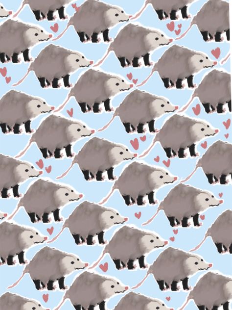 Possum wallpaper for a tablet, what more could you need? POSSUMS!!! :> Cute Possum Wallpaper, Opossum Wallpaper Iphone, Opossum Background, Possum Wallpaper Iphone, Opossum Wallpaper, Possum Wallpaper, Goofy Wallpaper, Trash Animals, Possum Art