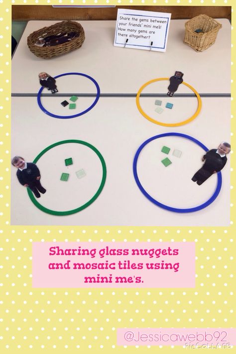 Sharing glass nuggets between our friends' mini me's. EYFS Maths Problem Solving Eyfs, Halving Activities Eyfs, Pirates Eyfs, Sharing Activities, Reception Maths, Math Doubles, Early Years Teaching, Maths Eyfs, Eyfs Maths