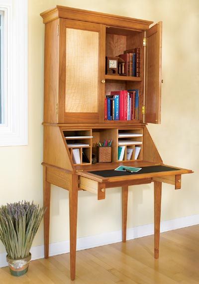 Slant-Front Secretary Woodworking Plan, Furniture Desks Woodworking Jig Plans, Woodworking Desk, Woodworking Chair, Woodworking Bed, Wood Magazine, Woodworking Projects For Kids, Woodworking Toys, Woodworking For Kids, Woodworking Joints