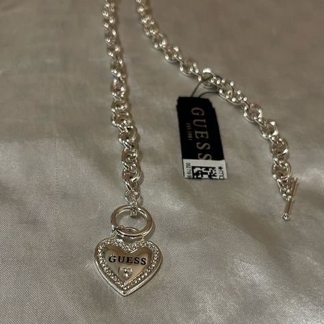 Brand New With Tag I Would Keep It But I Mainly Wear Gold Jewelry Mcbling Necklace, 2000 Necklace, Dainty Silver Jewelry, 2000s Stuff, Guess Necklace, 2000s Jewelry, Shein Jewelry, Heavy Jewelry, Streetwear Jewelry