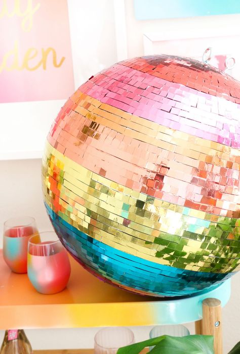 Rainbow Disco Ball 70s Pool Party, Disco Pool Party, Mamma Mia Bachelorette Party, Bachelorette Disco, Fun Bachelorette Party Games, Desert Disco, Groovy Bachelorette, Last Disco Bachelorette, Bachelorette Party Planner