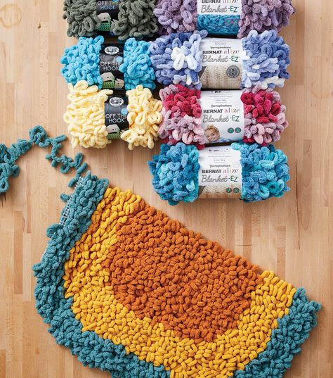 Loop Yarn Rug Diy, Loopy Yarn Patterns, Finger Loop Yarn Projects, Loopy Yarn Projects, Loop Yarn Projects, Loop Yarn Patterns, Recovery Activities, Yarn Rug, Loopy Yarn