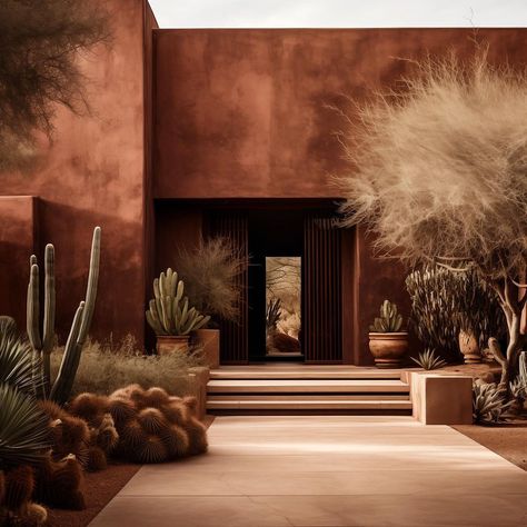 Contemporary Villa with a WabiSabi twist. A square and linear structure mixed with materials from the past: old wooden beams, walls marked… | Instagram Wabi Sabi House, African House, Landform, Landscaping Retaining Walls, Contemporary Villa, Architecture Model House, Deco Decor, Desert Homes, Wooden Beams