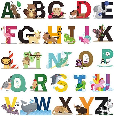 Amazon.co.uk: wall vinyl kids Alphabet Wall Decals, Jungle Wall Decals, Abc Wall, Playroom Classroom, Butterfly Wall Decals, Girl Nursery Wall, Alphabet Wall, Baby Stickers, Wall Decor Decals