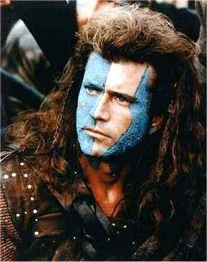 Mel Gibson in Braveheart Battle Of Stirling Bridge, Blue Face Paint, Scottish Warrior, Мотоциклы Cafe Racers, William Wallace, Diane Keaton, Mel Gibson, Paul Newman, Kevin Costner