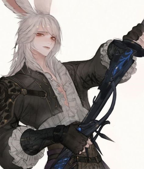 Bunny Man, Final Fantasy Artwork, Superhero Villains, Boy Character, Final Fantasy Xiv, Character Design Male, Fantasy Rpg, Art Anime