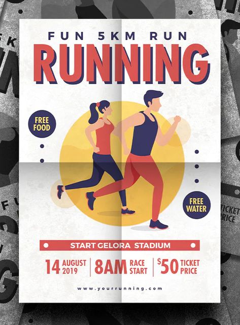 Fun Walk Poster, Fun Run Poster, Visual Identity Design Branding, Sport Flyer, Walking Challenge, Cycling Event, Groups Poster, Run Club, Fun Walk