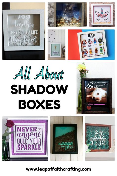 There are so many ideas for a shadow box but where to start?? Check out this list of cute shadow box examples to get inspired! Shadow Box Display Ideas, Shadow Boxes Cricut, Cricut Foil, Unique Shadow Boxes, Glass Shadow Box, Shadow Box Gifts, Wedding Shadow Box, Wall Art Tutorial, Diy Nativity