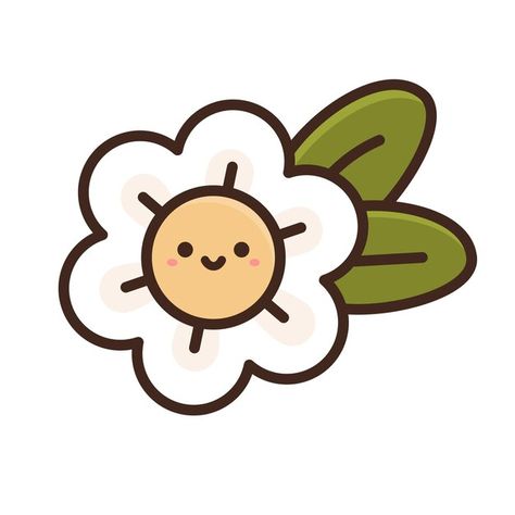 A cartoon image of a flower with a smili... | Premium Vector #Freepik #vector Cute Flower Icon, Cartoon Flowers Drawing, Flowers Kawaii, Flower Kawaii, Smiling Flower, Kawaii Flower, Flower Cartoon, Cartoon Flower, Outdoor Baby Shower