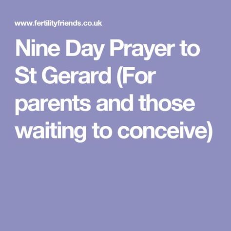 St Gerard Prayer, St Anthony Prayer, Prayer For Daughter, Fertility Prayer, Saint Gerard, Pregnancy Prayer, Manifestation Prayer, St Gerard, Pregnancy Affirmations