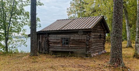 Old style log sauna stock image. Image of rustic, sauna - 64127753 Log Sauna, Rustic Saunas, Sauna Ideas, Wooden Log, Lake Shore, Old Style, Bushcraft, Old Fashioned, Stock Images