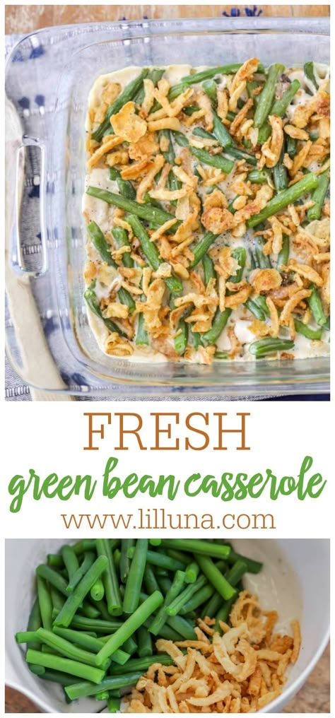 Green Bean Caserol, Fresh Green Bean Casserole Recipes, Green Bean Cassarole, Thanksgiving Sidedish, Fresh Green Bean Casserole, Green Bean Casserole Easy, Greenbean Casserole Recipe, Frozen Green Beans, How To Cook Beans