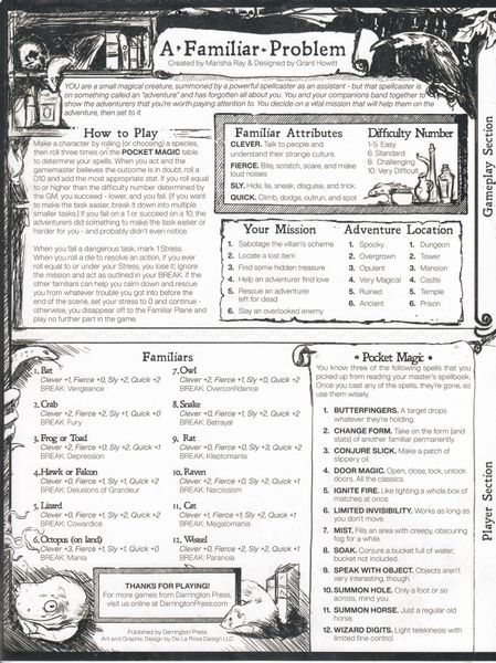 A Familiar Problem | Image | RPGGeek One Page Rpg, Marisha Ray, Homeschool Games, Rpg Board Games, Fun Couple Activities, Top Lyrics, Game House, Pen And Paper Games, Dnd Crafts