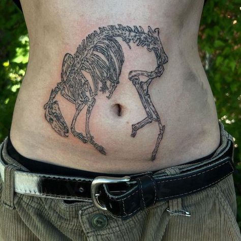 Horse Skeleton, Stomach Tattoo, Skeleton Tattoo, Funky Tattoos, Sick Tattoo, Skeleton Tattoos, Cute Little Tattoos, Stomach Tattoos, Horse Tattoo