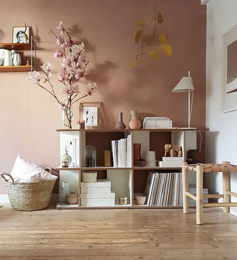 Pink Living Room Decor, Room Wall Colors, Pink Living Room, Room Color, Brown Living Room, Pink Wall, Living Room Colors, Pink Walls, Living Room Paint