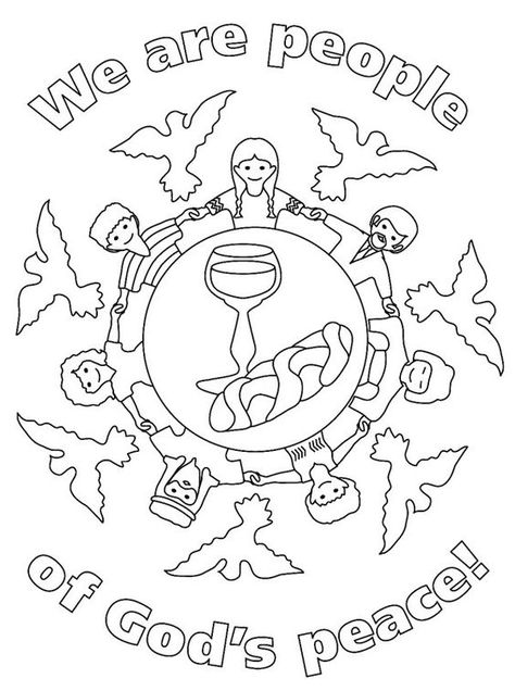 Children Peace Coloring Page Peace Color, Peace Crafts, God's Peace, Day Of Peace, Peace Day, Children's Church Crafts, International Day Of Peace, Bible Coloring Pages, Faith Formation