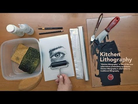 Kitchen Lithography (Detailed explanation / Detaylı Anlatım) - YouTube Kitchen Lithography, Kids Printmaking, Lithography Art, Printmaking Projects, Lithography Prints, Gelli Printing Art, Tetra Pak, Relief Printing, Mixed Media Tutorials