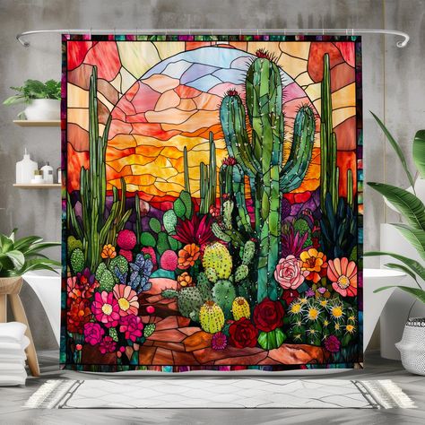 Cactus bathroom decor