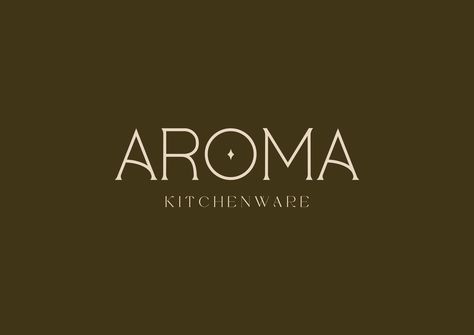 Logo design for kitchenware brand: Aroma; specializes in light metal kitchen utensils | Logo Design | Branding | Wordmark Logo | Color Palette | Business Card | Kitchenware Brand | Minimal Logo | Stationary. Limited Slots Available~Enquire Now~ Aroma Logo Design, Aroma Logo, Color Palette Business, Logo Color Palette, Wordmark Logo, Word Mark Logo, Logo Design Branding, Metal Kitchen, Cards Design