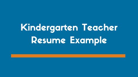 Kindergarten Teacher Resume Examples & 3 Expert Tips Kindergarten Teacher Resume, Resume Examples For Jobs, Resume Examples Skills, Student Resume Examples, Simple Resume Examples, First Job Resume, It Resume, Sales Resume Examples, Teacher Resume Examples