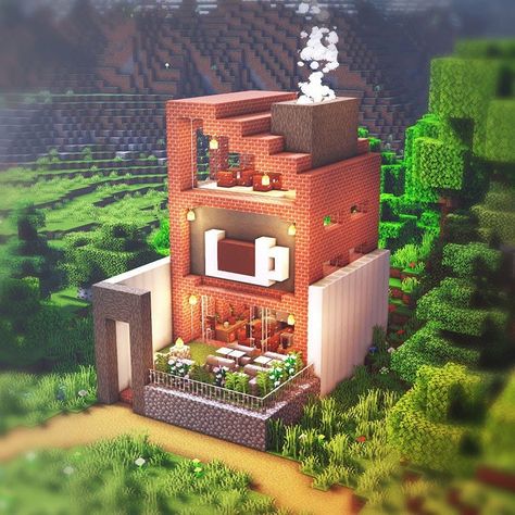 Minecraft Pub Ideas, Minecraft Downtown, Minecraft Town Ideas Layout, Minecraft Restaurant, Minecraft Stores, Minecraft Bakery, Minecraft Town Ideas, Minecraft Creative, Minecraft Small House