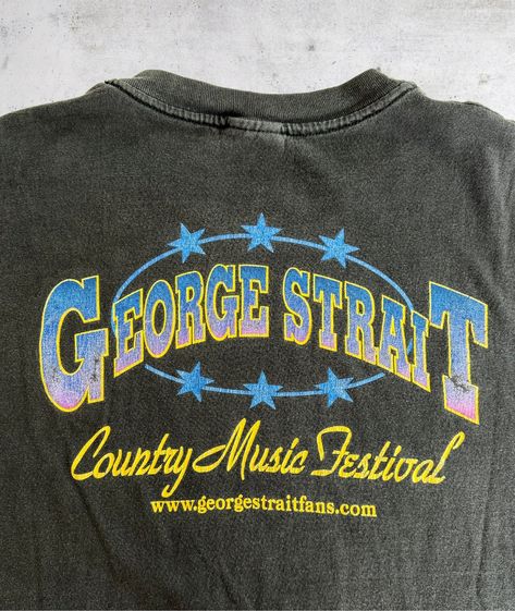 Do you love this vintage George Strait shirt? Check yes ☑️ or HELL YES ☑️ *** True vintage tee - not a modern reproduction, only one available. George Strait Country Music Festival shirt from the 90s - part of the latest ‘Merica collection, get it now via the link in bio. #countrymusic #georgestrait #vintageclothing #vintagetshirt #90svintage George Strait T Shirt, George Strait Shirt, Vintage Instagram, Country Music Festival, Festival Shirt, Merch Ideas, George Strait, Music Memes, Vintage Tee