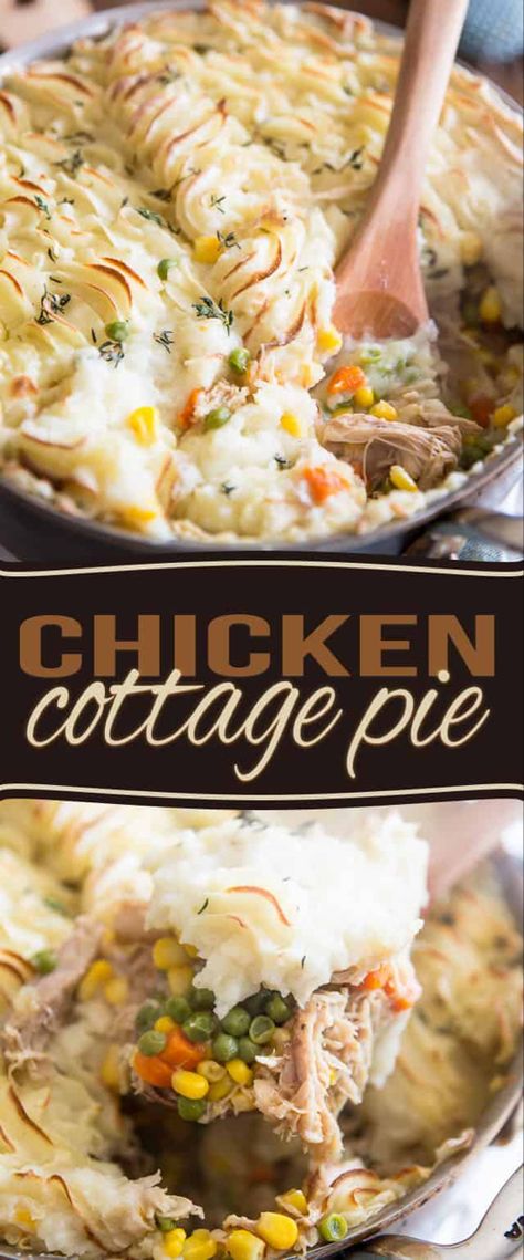 Chicken Cottage Pie, Chicken Shepherd's Pie, Shepards Pie Recipe, Chicken Cottage, Turkey Meals, Cottage Pie Recipe, Hp Sauce, Country Chicken, Shepherds Pie Recipe