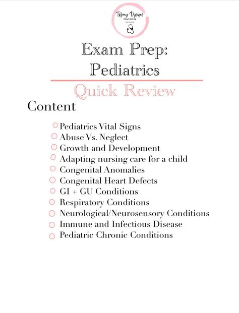 This 15 page study guide encompasses all topics pertinent to Pediatric portion on your upcoming Nursing Boards. As a nurse who took her licensure exam in May 2023, I have compiled a list of all of my notes to help other soon-to-be nurses! Happy studying :) You've got this!  *Disclaimer, I am not affiliated with the nursing boards in any way Pediatrician Study Notes, Nursing Notes Pediatric, Pediatric Nursing Study Notes, Pediatrician Notes, Pediatric Nursing Study, Happy Studying, Nursing Goals, Nursing Board, Nursing School Essential