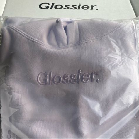 Nwt Glossier Limited Edition Lavender Hoodie Size X-Large It's Limited Edition And Won't Be Back In Stock! Brand New With Tags And Packaging! Comes From A Clean, Smoke Free, And Pet Free Home. Glossier Sweatshirt, Lavender Hoodie, Glossier Logo, Happy Hoodie, Cream Hoodie, Hoodie Oversize, Hoodie Xxl, Embroidered Hoodie, Really Cute Outfits