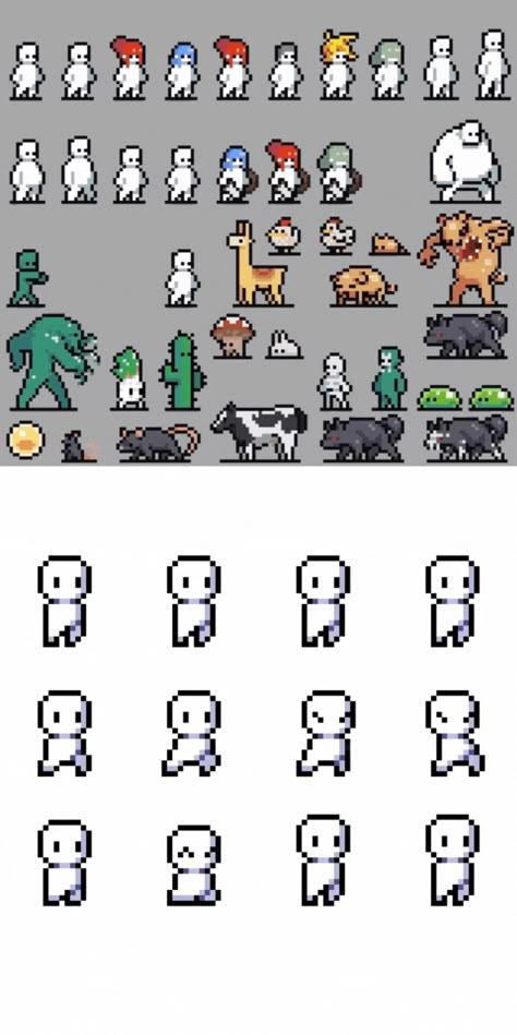 Pixel Art Ideas Video Game Sprites Character Design, 2d Rpg Character, Panicpop Pixel Art, Pixel Art Characters Sprite, 32 X 32 Pixel Art Character, Game Sprites Pixel Art, Pixel Character Tutorial, Video Game Design Ideas, 2d Pixel Character Sprite