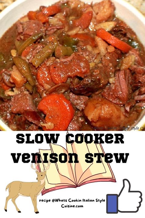 Slow Cooker Venison Stew with Brown Gravy Crock Pot Venison Stew, Crock Pot Venison, Stew With Potatoes, Slow Cooker Venison, Venison Stew, Gravy Packet, Slow Cooker Stew, Deer Meat, Beef Gravy