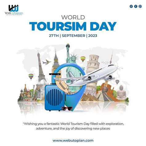 World Tourism Day World Tourism Day Creative Ads, Tourism Day Creative Ads, World Tourism Day Creative, World Tourism Day Poster, World Tourism Day, Tourism Day, Happy Ganesh, Best Seo Company, World Days