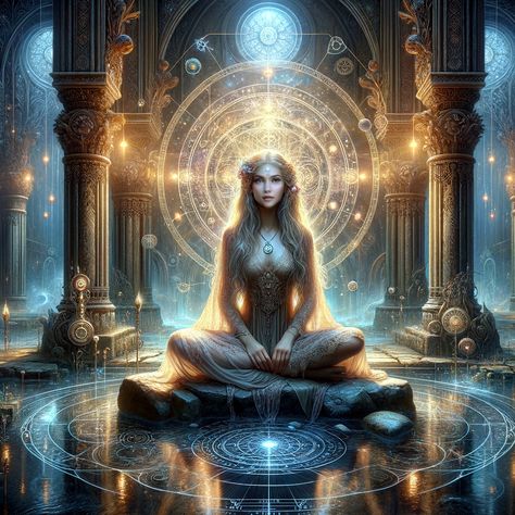 In the ancient world, the priestess held a revered and powerful position within society. These women were believed to be intermediaries between the go... -  #Ancient #Priestess Cottagecore Reference, Ancient Priestess, Fantasy Priestess, Egyptian Goddess Art, High Priestess, Temple Art, Ancient World, Fantasy Book, Egyptian Goddess