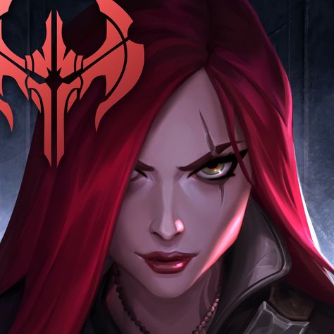 ArtStation - Portrait Icons for League of Legends League Of Legends Universe, Katarina League Of Legends, Zed League Of Legends, Red Background Images, League Of Legends Characters, Splash Art, Girls With Red Hair, Lol League Of Legends, Aesthetic Movies