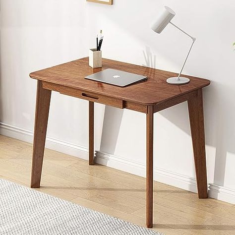 IOTXY Solid Wood Writing Desk - Home Office Workbench Desk with Drawer, Laptop Computer Work Study Table Workbench Desk, Workspaces Design, Minimalist Office Desk, Wooden Study Table, Home Study Rooms, Solid Wood Writing Desk, Home Office Modern, Desk With Drawer, Wood Writing