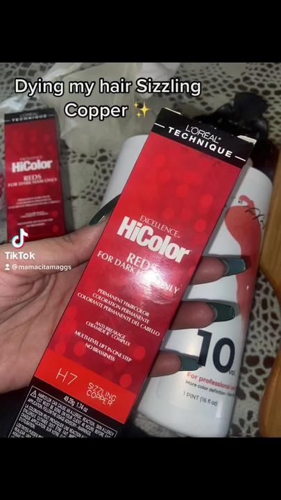 Hi Color Loreal, Loreal Hicolor Sizzling Copper, Sizzling Copper Hair Loreal, Loreal Hicolor, Copper Hair, Dyed Hair, Copper