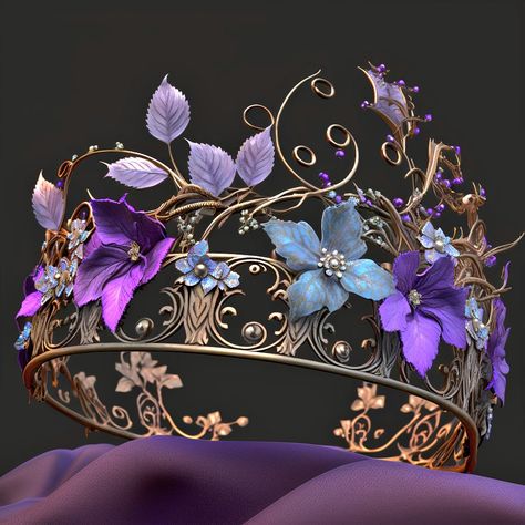 Fantasy Crowns, Fantasy Rings, Fantasy Crown, Fanfic Ideas, Crown Aesthetic, Crown Art, Purple Lily, Fantasy Ring, Beautiful Nature Wallpaper Hd