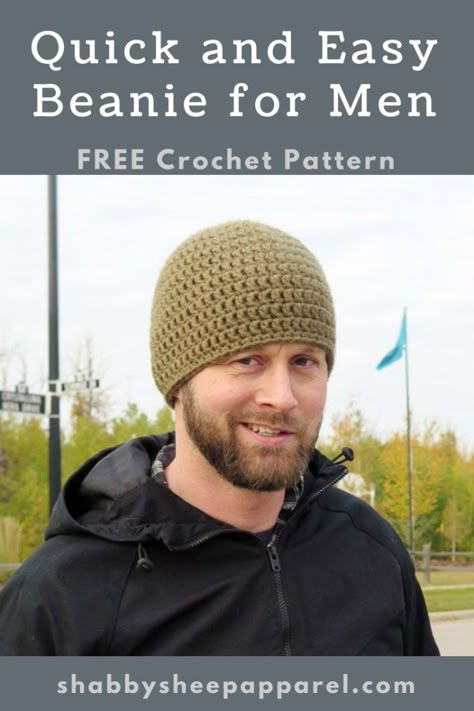 Guys Crochet Hat, Mens Toques Free Pattern, Man Hat Crochet Pattern Free, Crochet Men Hats, Crochet Beanie Pattern For Men, Easy Mens Beanie Crochet Pattern Free, Easy Crochet Beanie For Men, Crochet Beanie For Boys, Crochet Beanie Pattern Free Mens