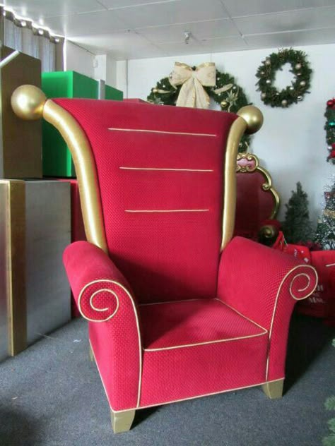 Santa Chairs, Christmas Grotto Ideas, Vancouver Christmas Market, Santa Chair, Vancouver Christmas, Elf The Musical, Sale Image, Diy Santa, Christmas Chair