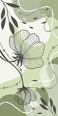 Aesthetic Line Art Flower, Flower Drawing Background, Flowers Drawing Wallpaper, Green Leaves Aesthetic, Green Abstract Wallpaper, Line Art Leaves, Aesthetic Line Art, Uniqlo Outfit, Colour Mood