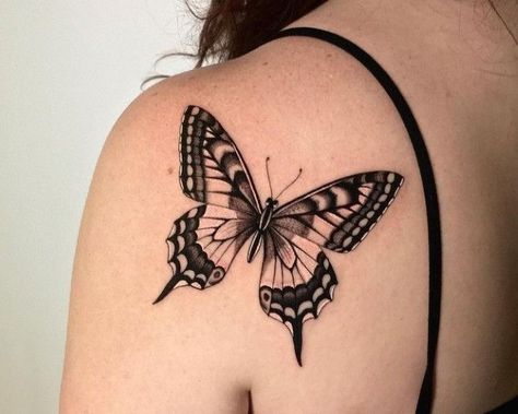 Two Tailed Swallow Tail Butterfly Tattoo, Moth Arm Tattoo Sleeve, Detailed Butterfly Tattoo, Swallowtail Butterfly Tattoo, Butterfly Tattoos Images, Butterfly Tattoos On Arm, Unique Butterfly Tattoos, Insect Tattoo, Butterfly Tattoos For Women