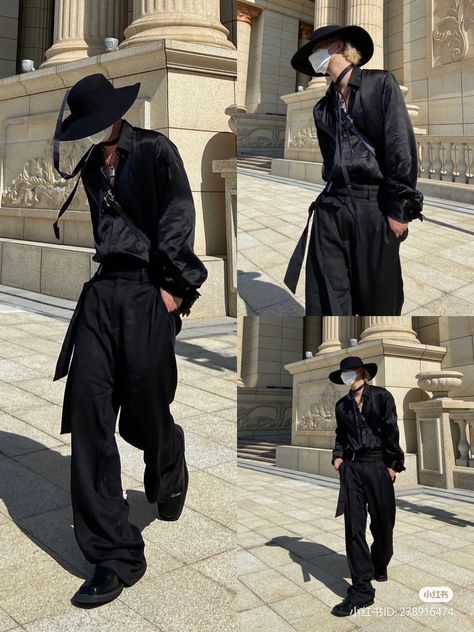 Army Core Outfits, Formalwear Aesthetic, Midevil Masculine Outfits, Assassin Outfit Design Male, Dark Academia Techwear, Non Binary Prom Outfits, Feminine Outfits For Men, Militarycore Outfits Men, Military Aesthetic Outfit