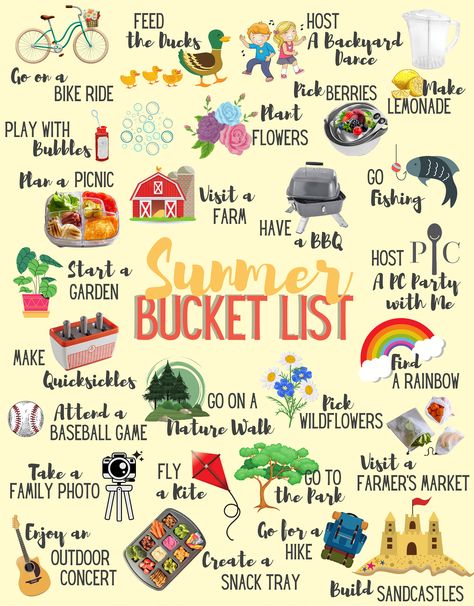 What To Do When Your Bored Over Summer, Cute Bucket List, Kids Summer Schedule, Summer Bucket List Ideas, Summer Schedule, Summer Fun For Kids, Bucket List Ideas, Fun Summer Activities, Summer Fun List