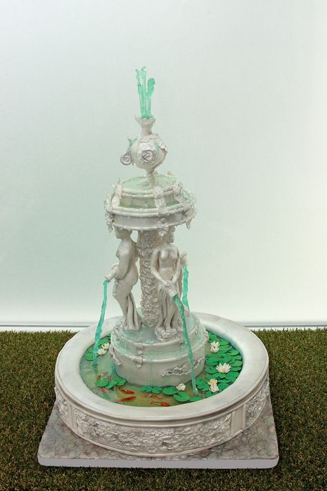 Architecture Cake, Sculpted Cake, Cake Competition, Sweet Sixteen Cakes, Bakery Art, Fountain Cake, Thanksgiving Cakes, Garden Cakes, Sculpted Cakes